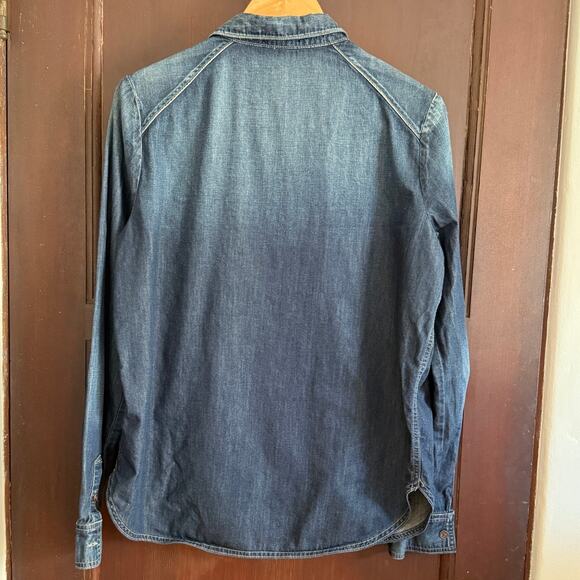 PAIGE | Kadie Lightweight Dark Classic Denim Shirt  | Large - Picture 3 of 7